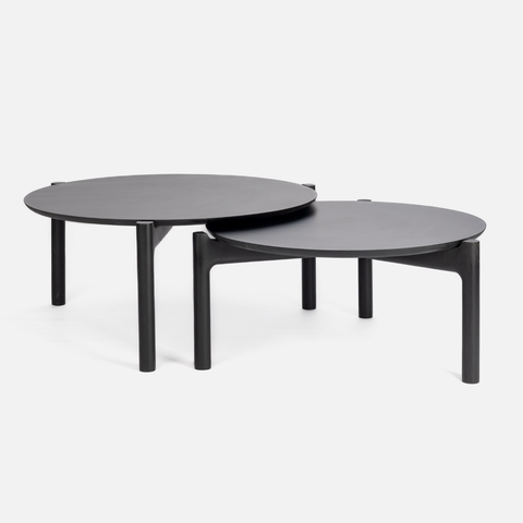 Akari Round Nesting Tables - Ebony Oak