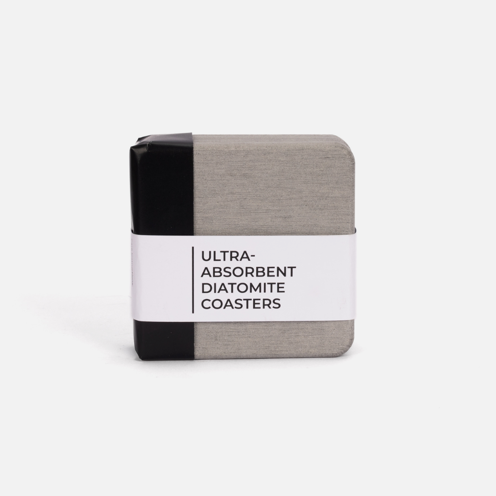 Diatomite Square Coasters Set Of 4 - Light Grey
