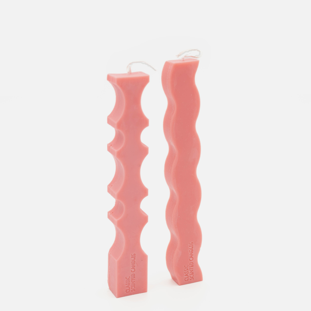 Wavy Curvy Candle Set - Peach