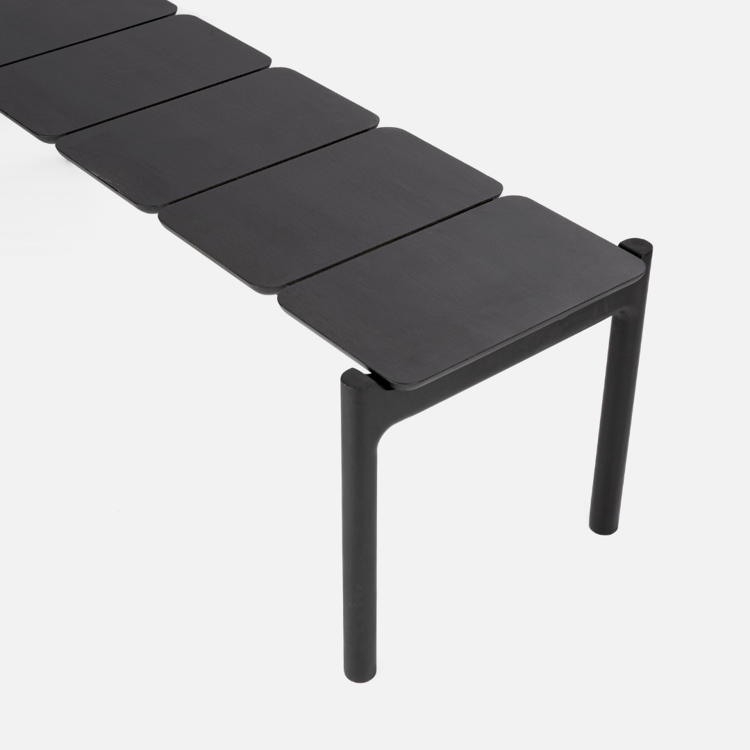 Akari Segmented Bench - Ebony Oak