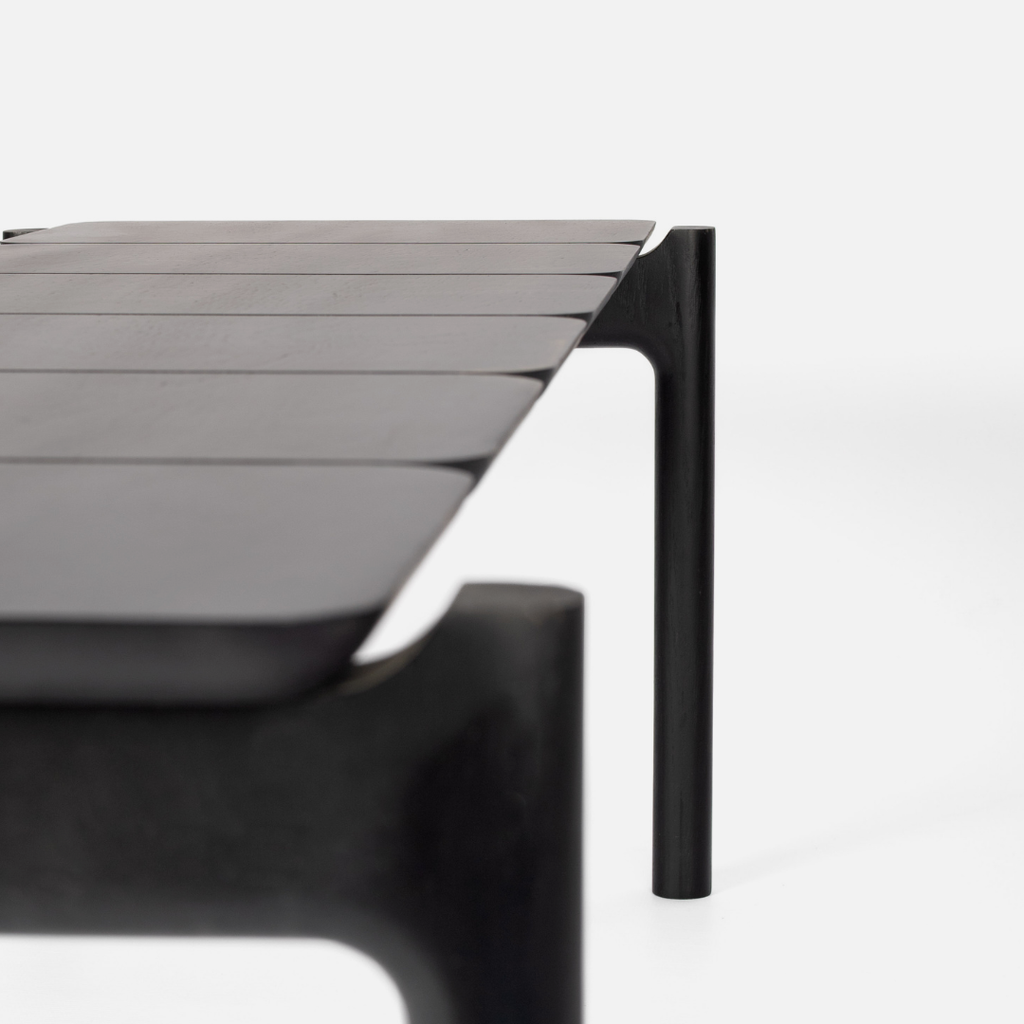 Akari Segmented Bench - Ebony Oak