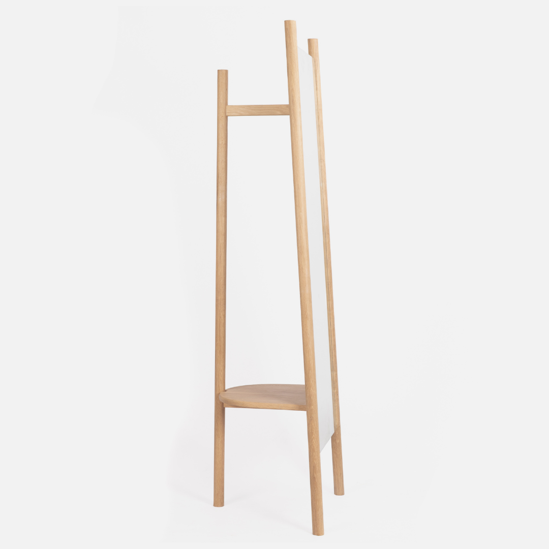 Scalla Freestanding Mirror - Solid Oak