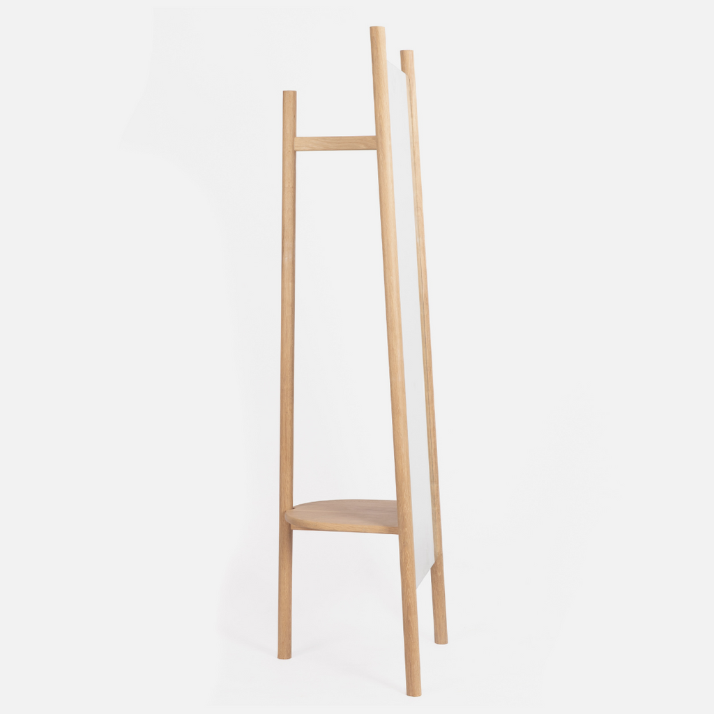 Scalla Freestanding Mirror - Solid Oak