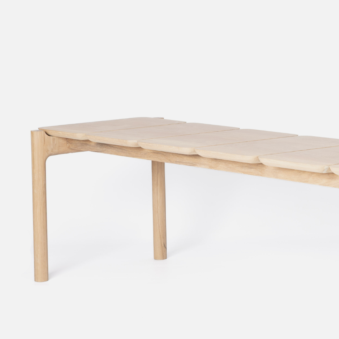 Akari Segmented Bench - Solid Oak