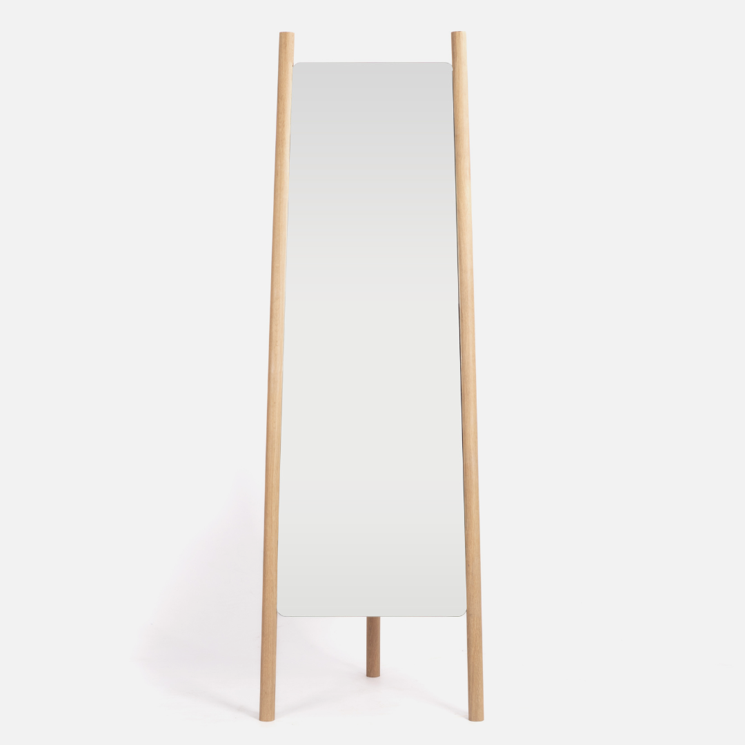 Scalla Freestanding Mirror - Solid Oak