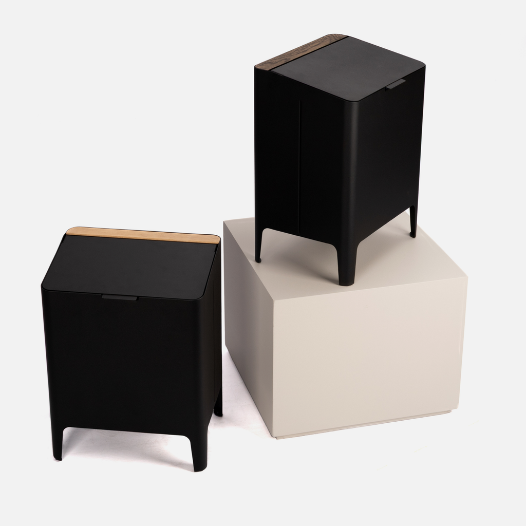 Lacuna Dustbin - Black / Dark Oak