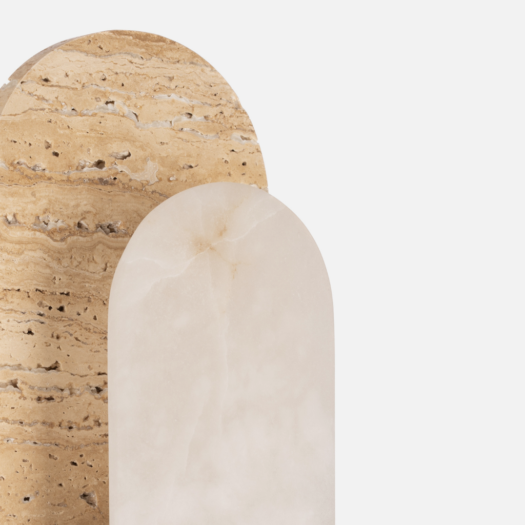 Alabaster Table Lamp - Black, Stone