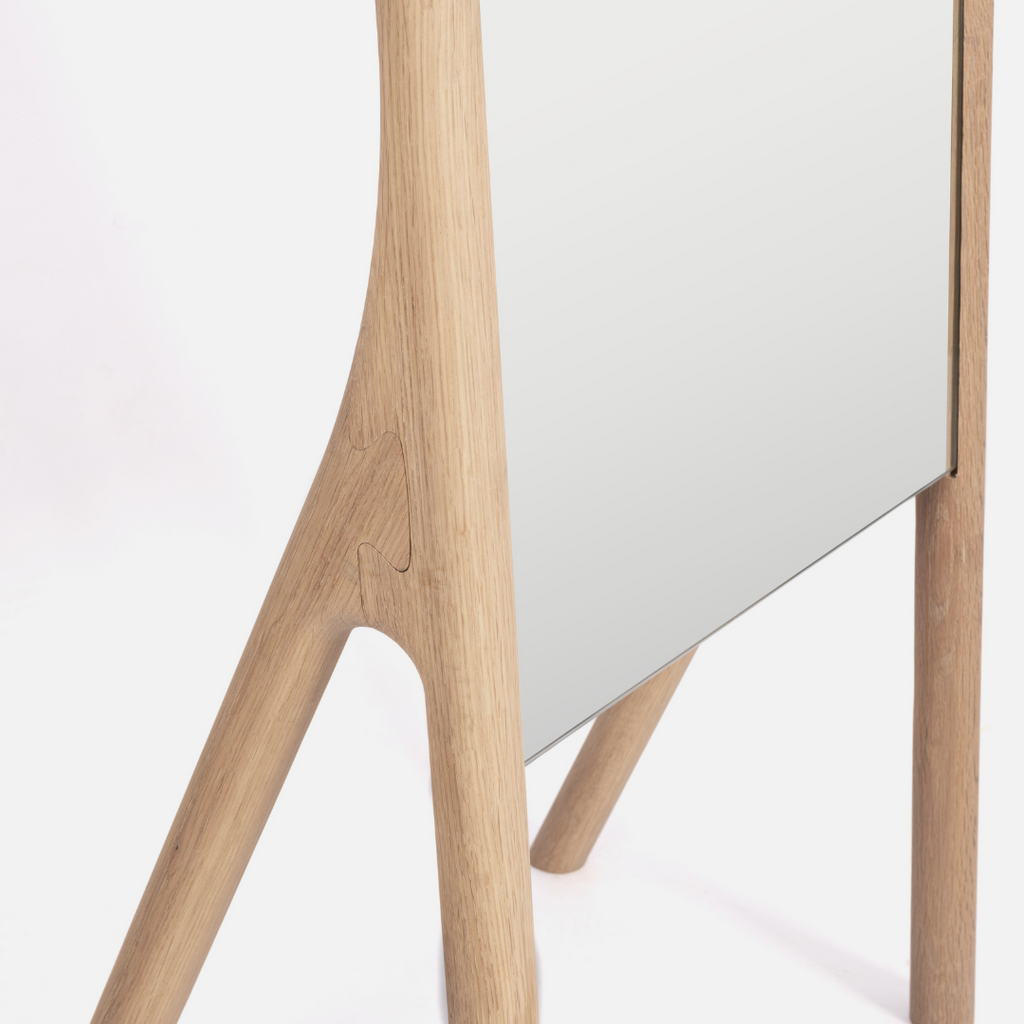 Twigs Freestanding Mirror - Solid Oak