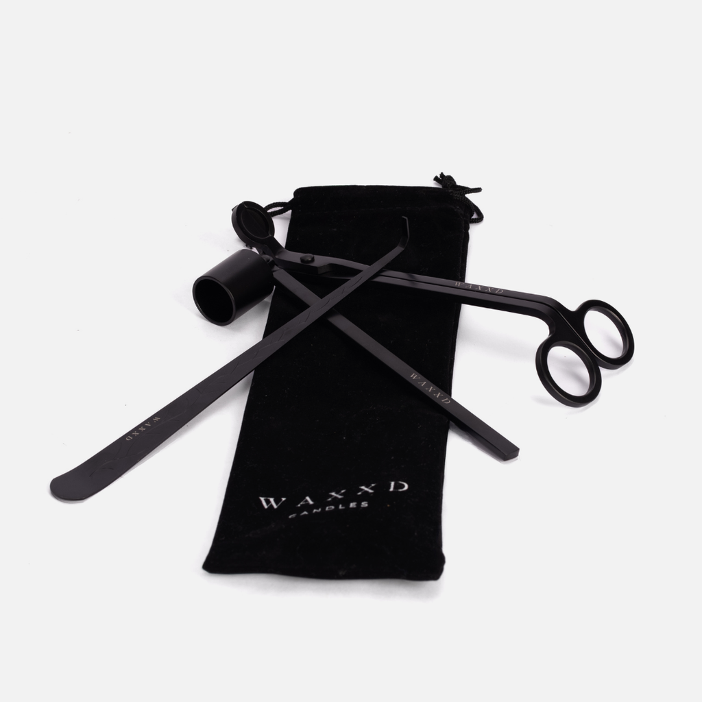 Candle Care Trio Kit & Velvet Bag - Matte Black