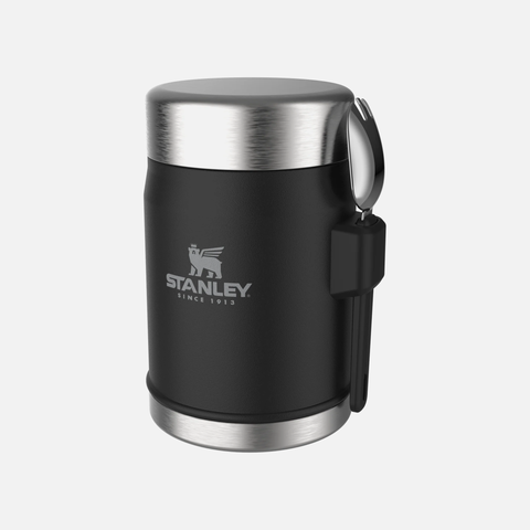 The Legendary Food Jar + Spork 400ml- Matte Black Pebble