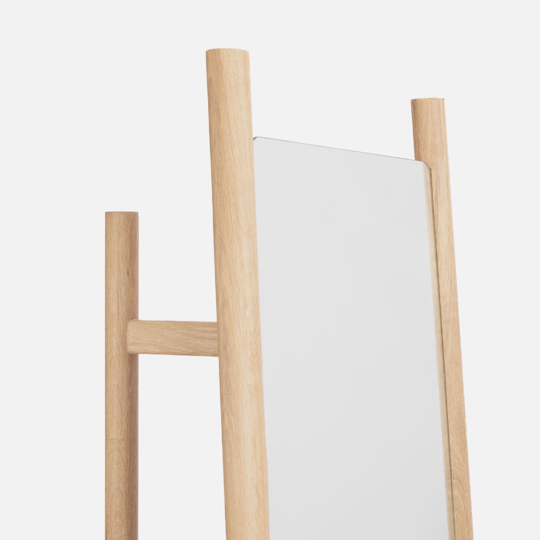 Scalla Freestanding Mirror - Solid Oak