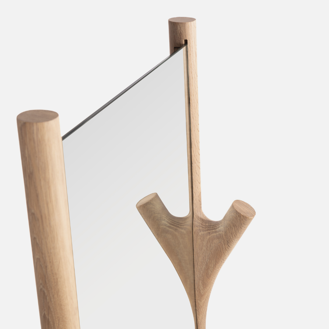 Twigs Freestanding Mirror - Solid Oak