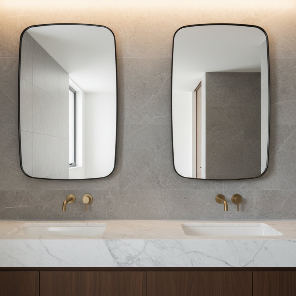 Deep Frame Soft Edge Mirror - Flared Design