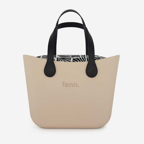 Original Handbag - Sand - Waves Inner - Black Handles