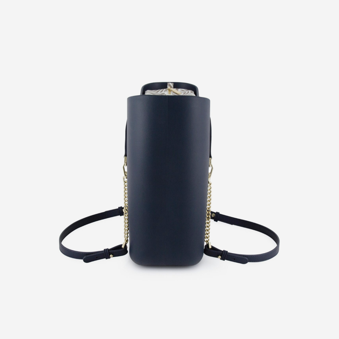 Original Handbag - Navy - Waves Inner - Navy Handles - Gold Chain