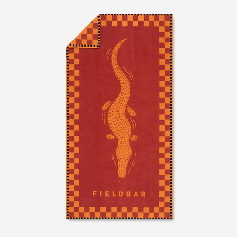 Seabed Nile Crocodile Beach & Bath Towel - Orchard Orange