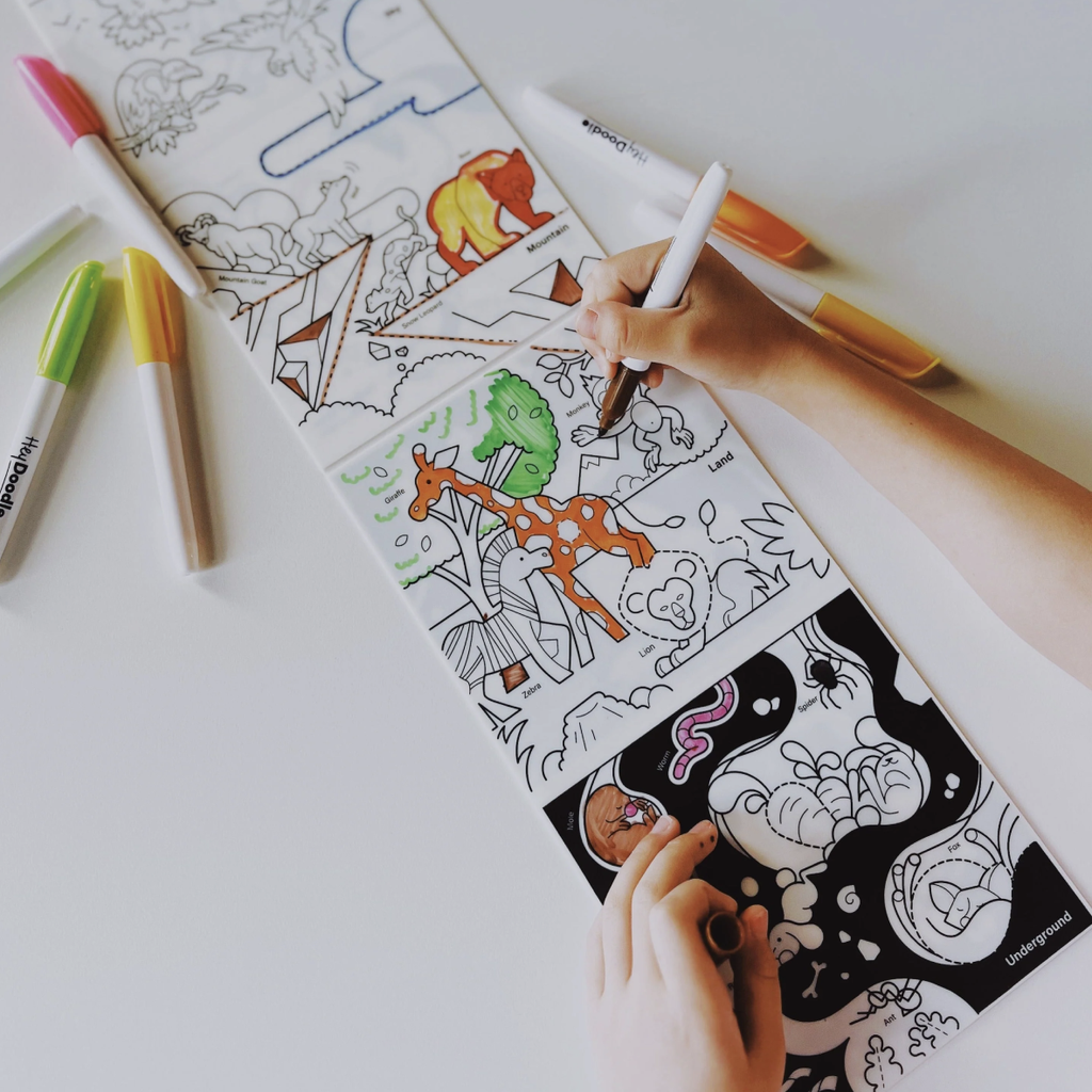 Reusable Colouring Book Tales - Habitats Above & Below