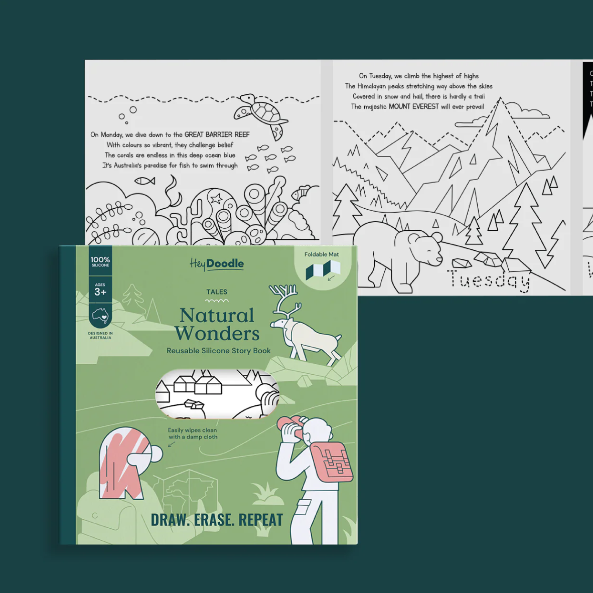 Reusable Colouring Book Tales - Natural Wonders