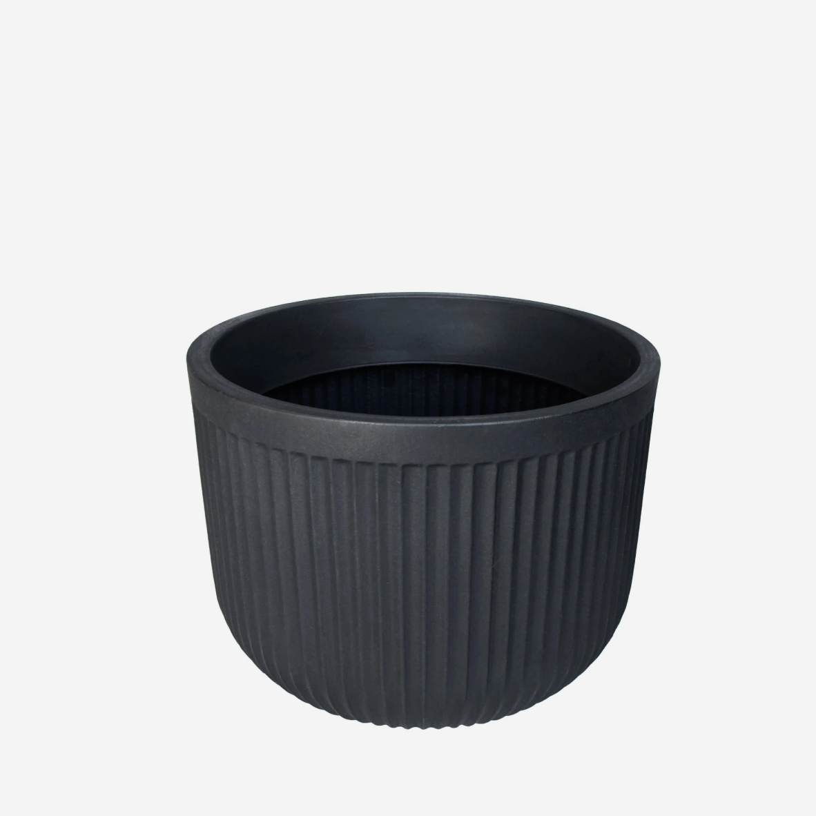 Flute Round Planter - Lead