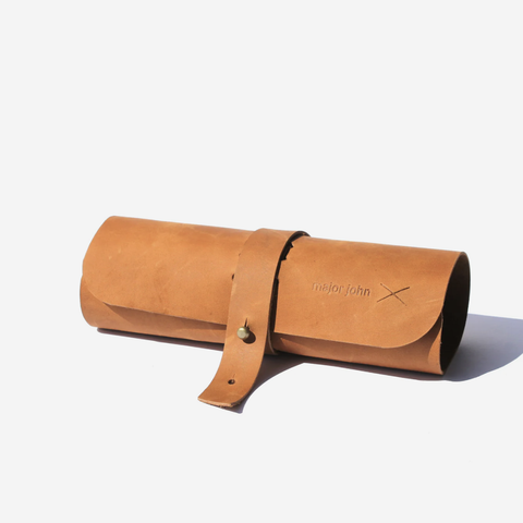 Leather Cable & Pen Roll - Toffee