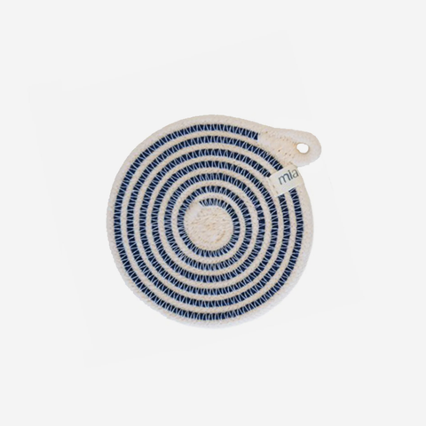 Coasters Set of 4 - Intertwined Ivory & Navy