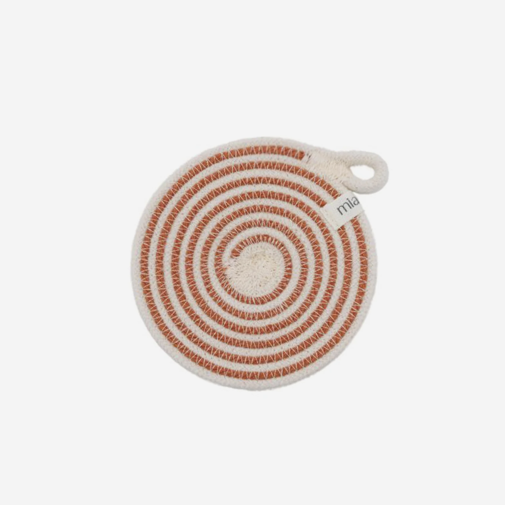 Coasters Set of 4 - Intertwined Ivory & Rust