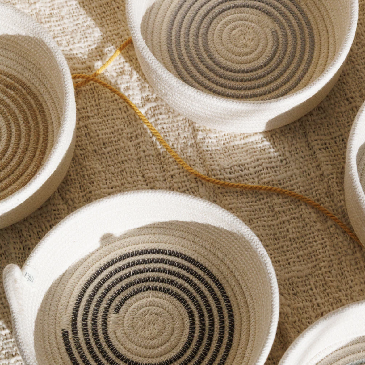 Table Basket Small - Intertwined Ivory & Navy