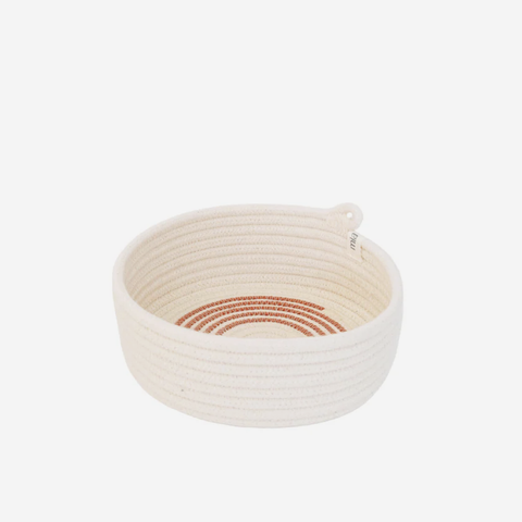 Table Basket Small - Intertwined Ivory & Rust