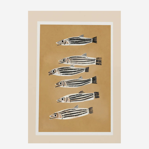 Art Poster A3 - Striped Fish Parade