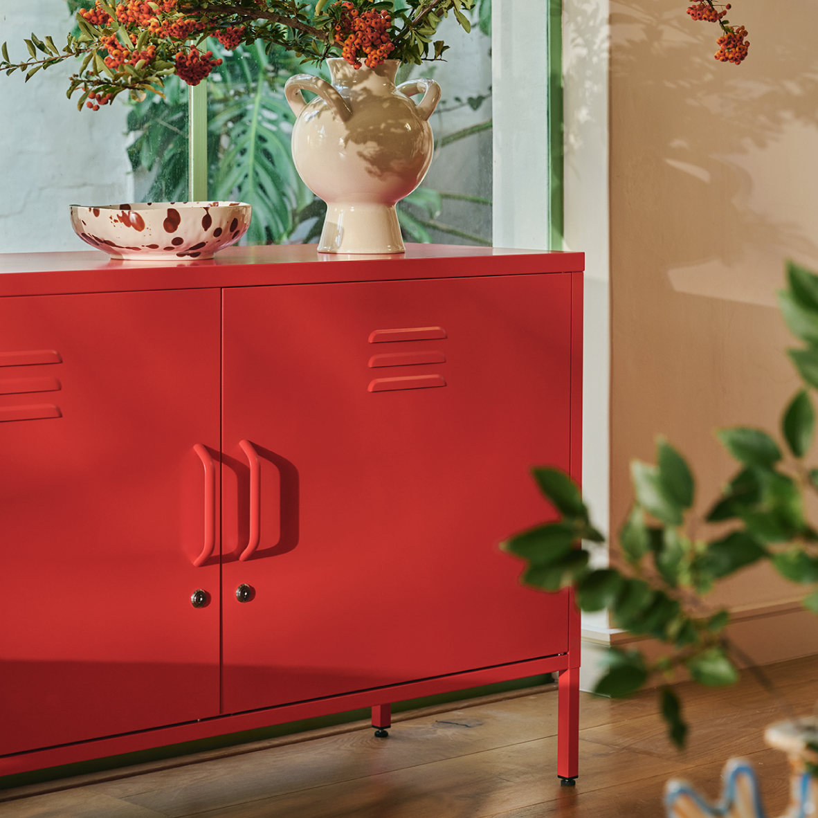 Popstrukt Sugar Cube Media Unit - Red Polka