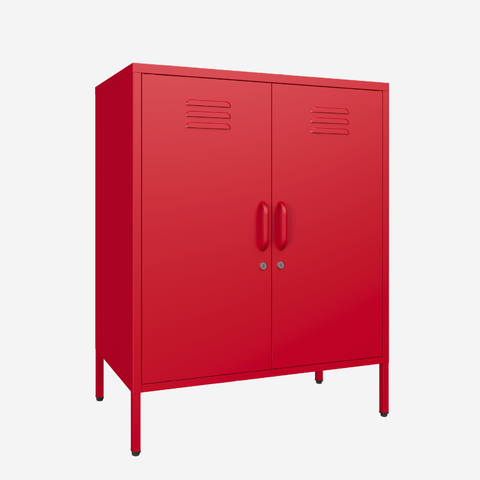Popstrukt Sugar Cube Cabinet - Red Polka