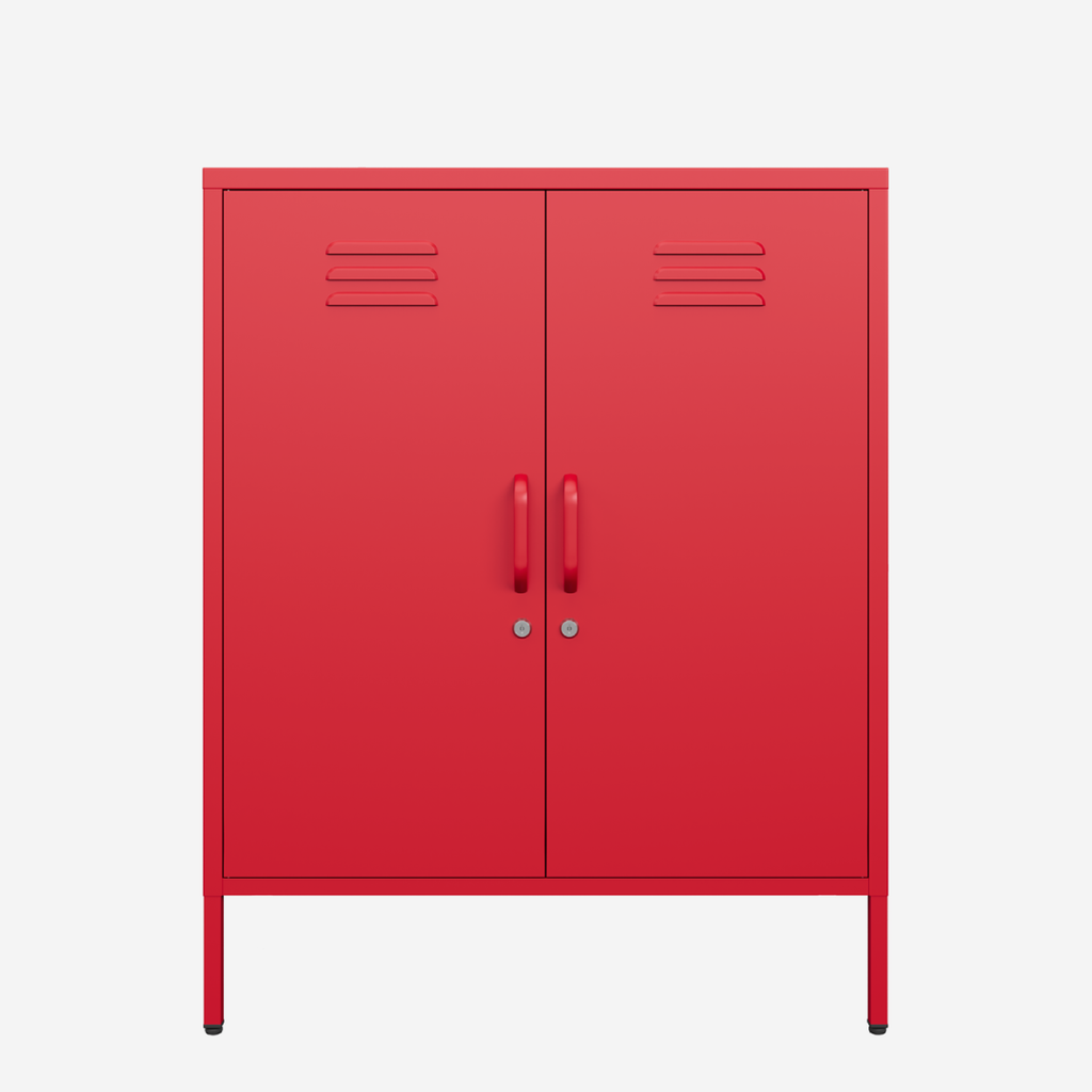 Popstrukt Sugar Cube Cabinet - Red Polka