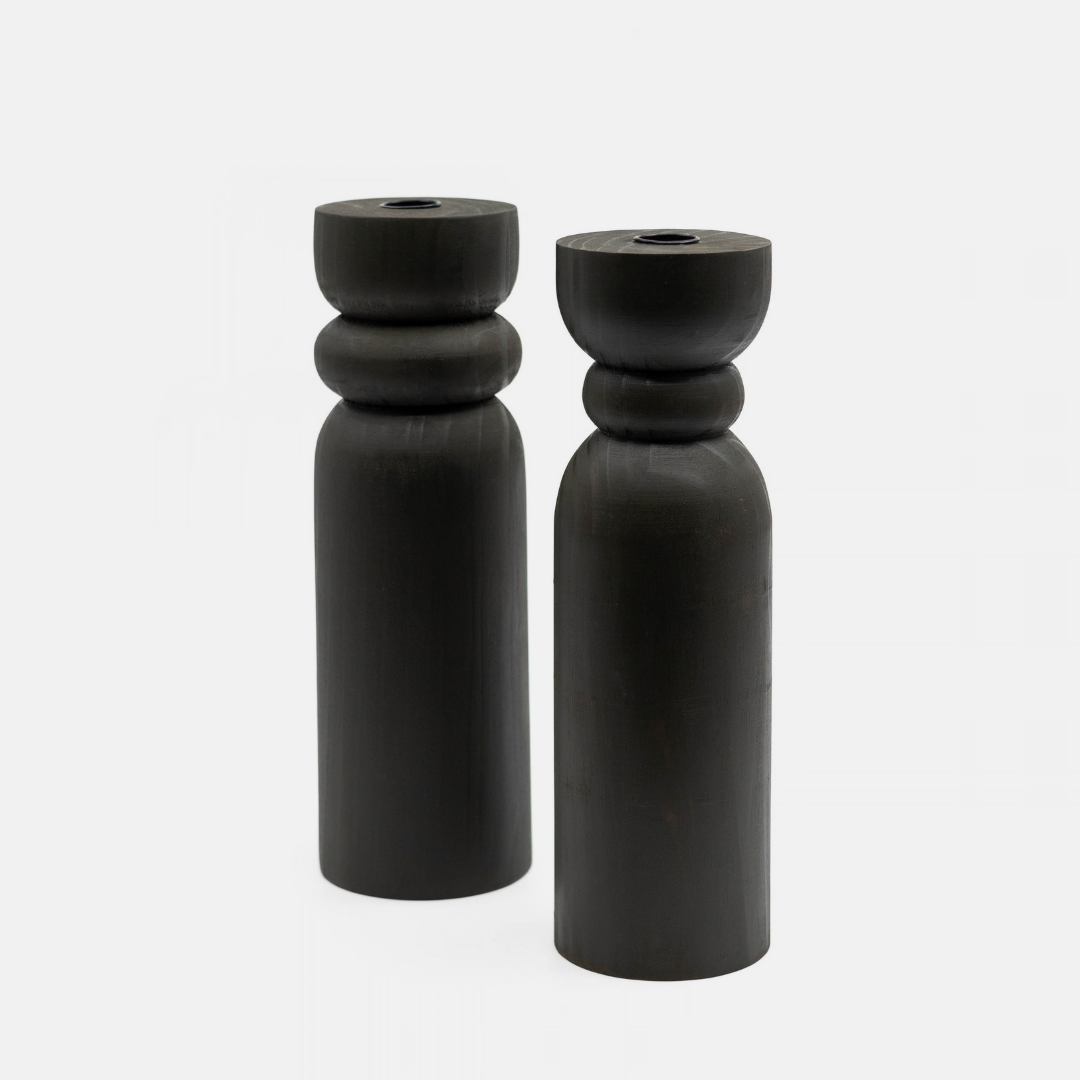 Zuri Candle Holders (Set of 2) - Black