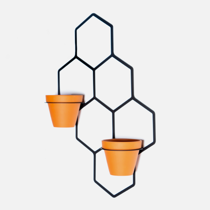 Hex Wall Planter - Black
